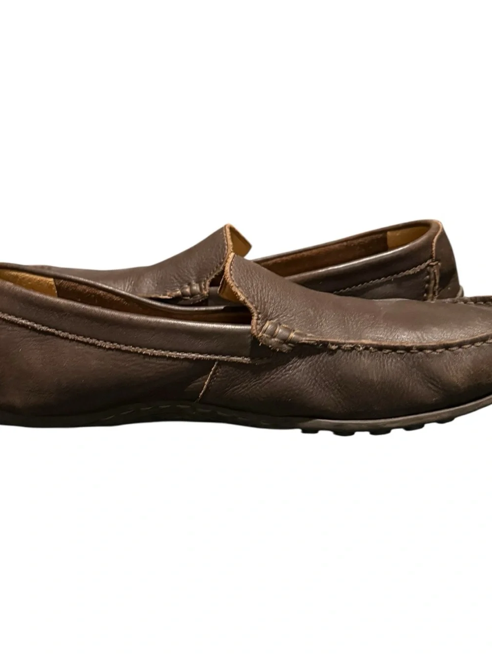 Clarks Men's Driving Loafers Brown Leather Casual Slip On Men's Size 13 M